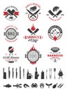 Barbecue black and red logo and labels