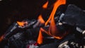 Barbecue burning charcoal for grilling Royalty Free Stock Photo