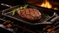 barbecue cast iron grill pan Royalty Free Stock Photo