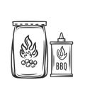 Barbecue charcoal, hand drawn Royalty Free Stock Photo