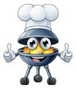 Barbecue Chef Cartoon Mascot Charcoal BBQ Person Royalty Free Stock Photo