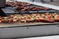 Barbecue Chicken Kabobs Being Grilled At An Amusement Park Royalty Free Stock Photo