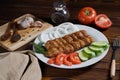 Barbecue, chicken kebab with vegetables Royalty Free Stock Photo