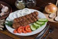 Barbecue, chicken kebab with vegetables Royalty Free Stock Photo