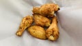 barbecue chicken wings or buffalo wings close up on wooden tray shot with selective focus Royalty Free Stock Photo