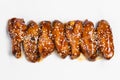 Barbecue chicken wings  on white background Royalty Free Stock Photo