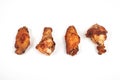 Barbecue chicken wings on white background