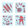 Barbecue composition with text. Vector design