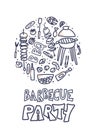 Barbecue composition. Vector design.