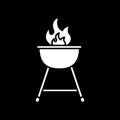 Barbecue dark mode glyph icon