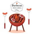 Barbecue design concept. BBQ grill template.