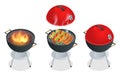 Barbecue design elements and barbecue grill summer food. Flat 3d vector isometric illustration.