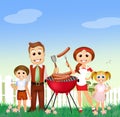 Barbecue family Royalty Free Stock Photo
