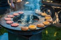 Barbecue festival in the city park Royalty Free Stock Photo