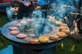 Barbecue festival in the city park Royalty Free Stock Photo