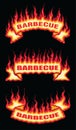 Barbecue Fire Flame Scroll Banners Royalty Free Stock Photo