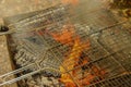 Barbecue Fire Grill close-up Royalty Free Stock Photo