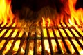 Barbecue Flaming Grill Close-up Background Royalty Free Stock Photo