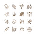 Barbecue and Food Icons Vector Objects set Royalty Free Stock Photo