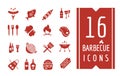 Barbecue and Food Icons Vector Objects set Royalty Free Stock Photo