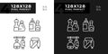 Barbecue food pixel perfect linear icons set for dark, light mode