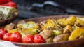 Barbecue fried vegetables