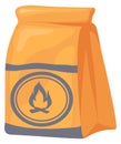 Barbecue fuel paper bag. Coal cartoon icon