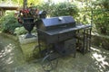 Barbecue grill in back yard