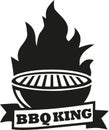 Barbecue grill with BBQ king