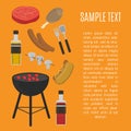 Barbecue grill card, design template. Royalty Free Stock Photo