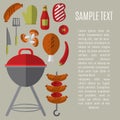 Barbecue grill card, design template. Royalty Free Stock Photo