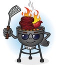 Barbecue Grill Cartoon Character with Attitude Royalty Free Stock Photo