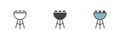 Barbecue grill different style icon set Royalty Free Stock Photo