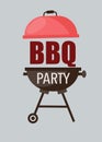 Barbecue grill elements isolated on light background. BBQ party poster. Meat restaurant at home. Charcoal kettle with tool, sauce Royalty Free Stock Photo