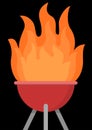 Barbecue grill and fire flyer background