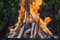 Barbecue grill flame close Royalty Free Stock Photo