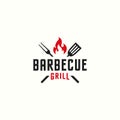 Barbecue Grill Garden Party Logo Design Royalty Free Stock Photo