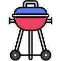 Barbecue grill icon, Fourth of July related vector