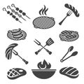 Barbecue grill icon set
