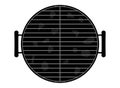 Barbecue grill illustration with clean round grill grid. Vector top view on bbq illustration