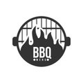 Barbecue and grill label. BBQ emblem and badge design. Restaurant menu logo template. Vector illustration