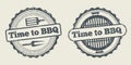 Barbecue and grill label steak house restaurant menu design vector element