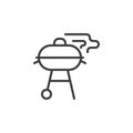 Barbecue grill line icon