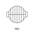 Barbecue grill line icon vector for marks on food packaging