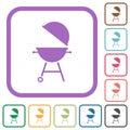 Barbecue grill with open cover solid simple icons