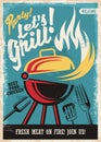 Barbecue grill party poster