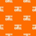 Barbecue grill pattern vector orange Royalty Free Stock Photo