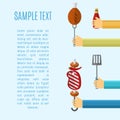 Barbecue grill poster, design template.