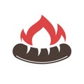 Barbecue or grill sausage logo template.