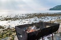 Barbecue grill on sea beach